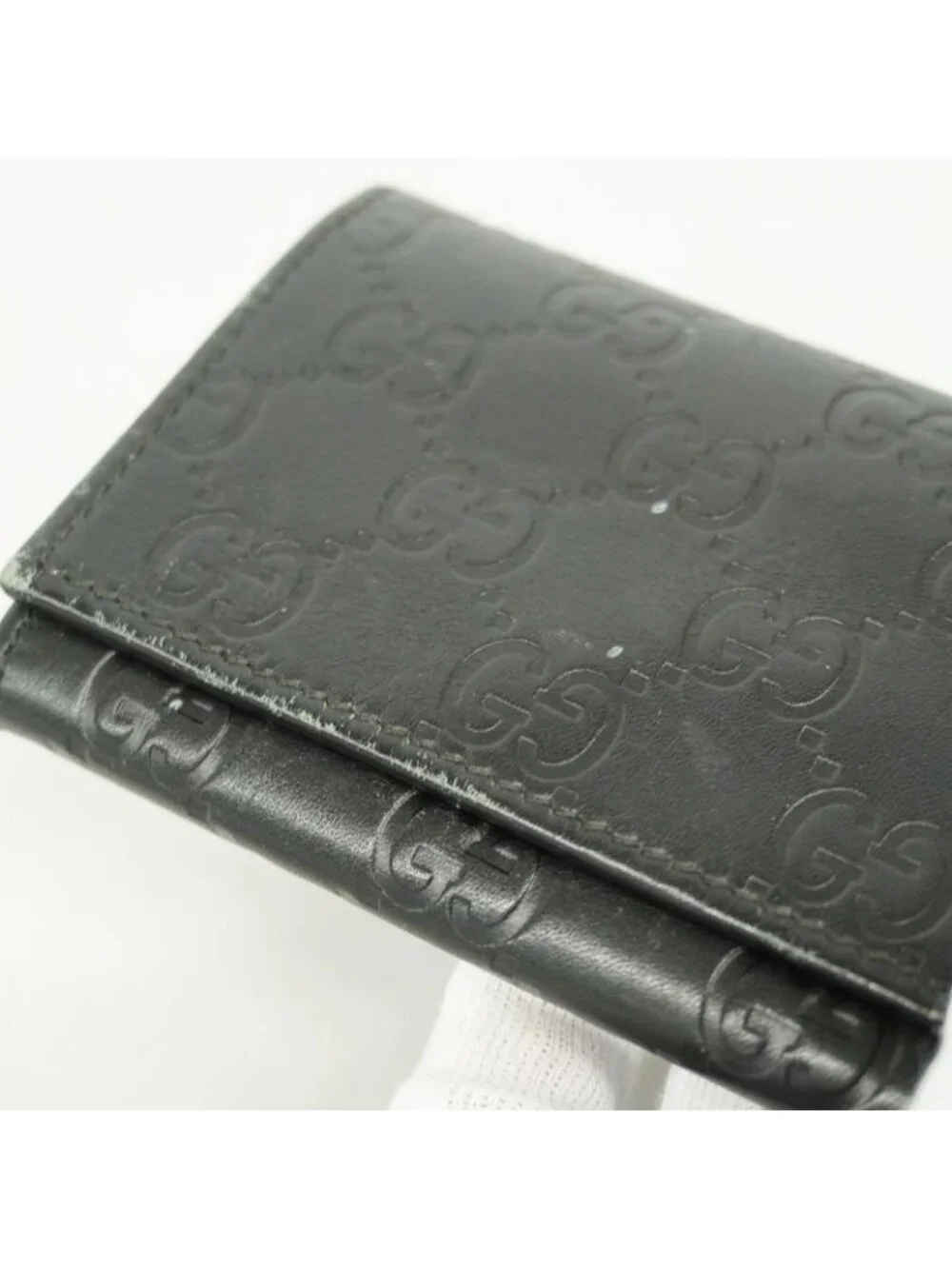 ★SOLD★ Gucci Business Card Holder Guccissima Leather Black Silver - Picture 7 of 9